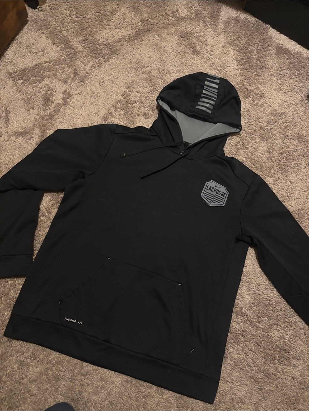 Nike Black and Gray Therma-FIT Hoodie
